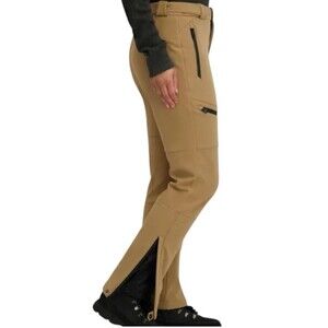 Roxy Tan Softshell Gaiter Adjustable Waist Heavyweight Snow Pants Womens Size L